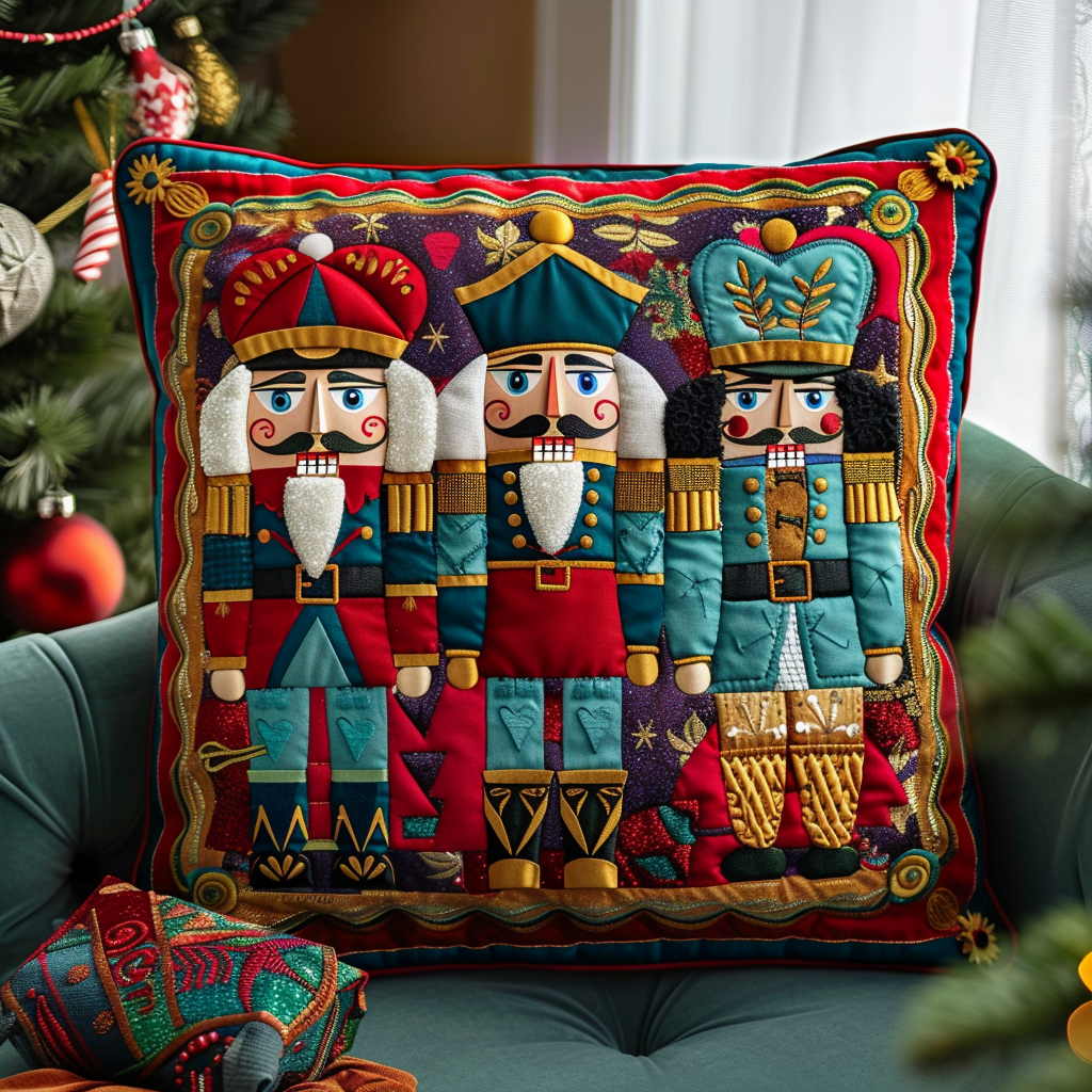 Nutcracker Parade Quilted Pillow Case VTQ-Myprintsy