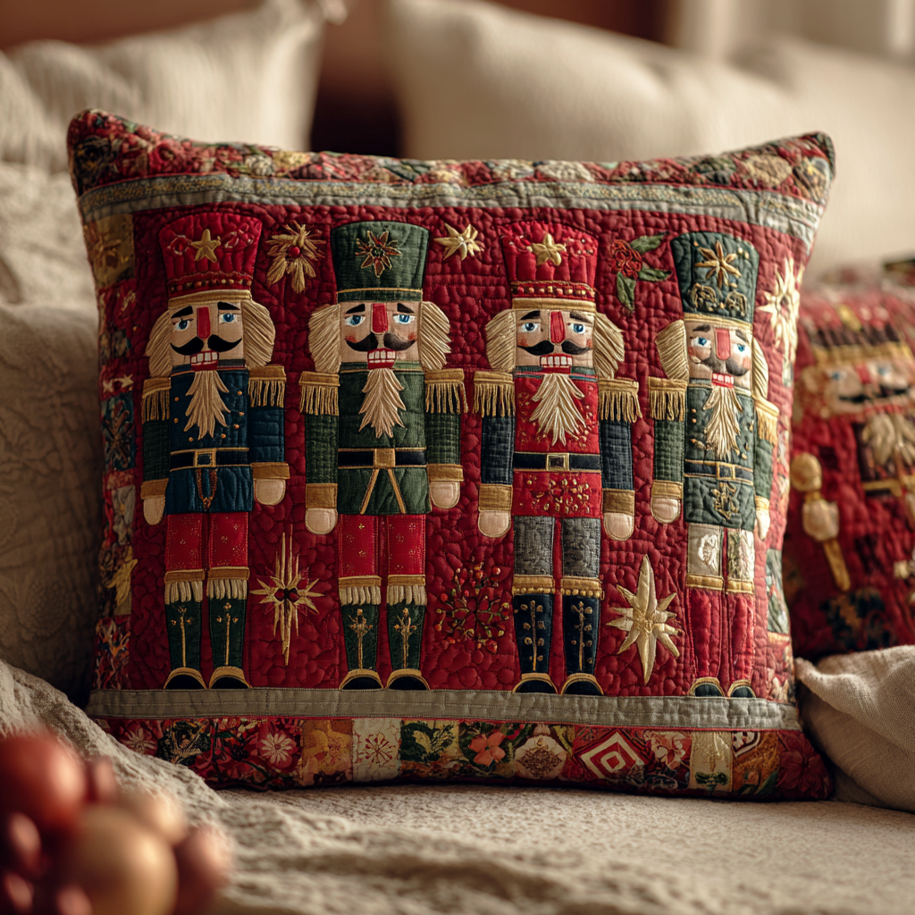 Nutcracker Parade Quilted Pillow Case VTQ-Myprintsy