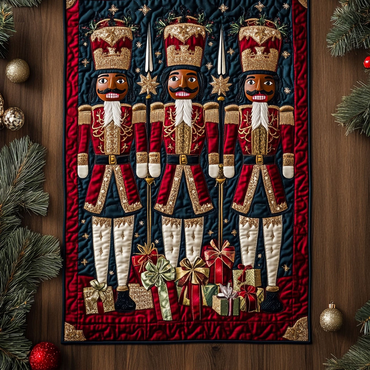 Nutcracker Splendor Quilted Table Runner VTQ-Myprintsy