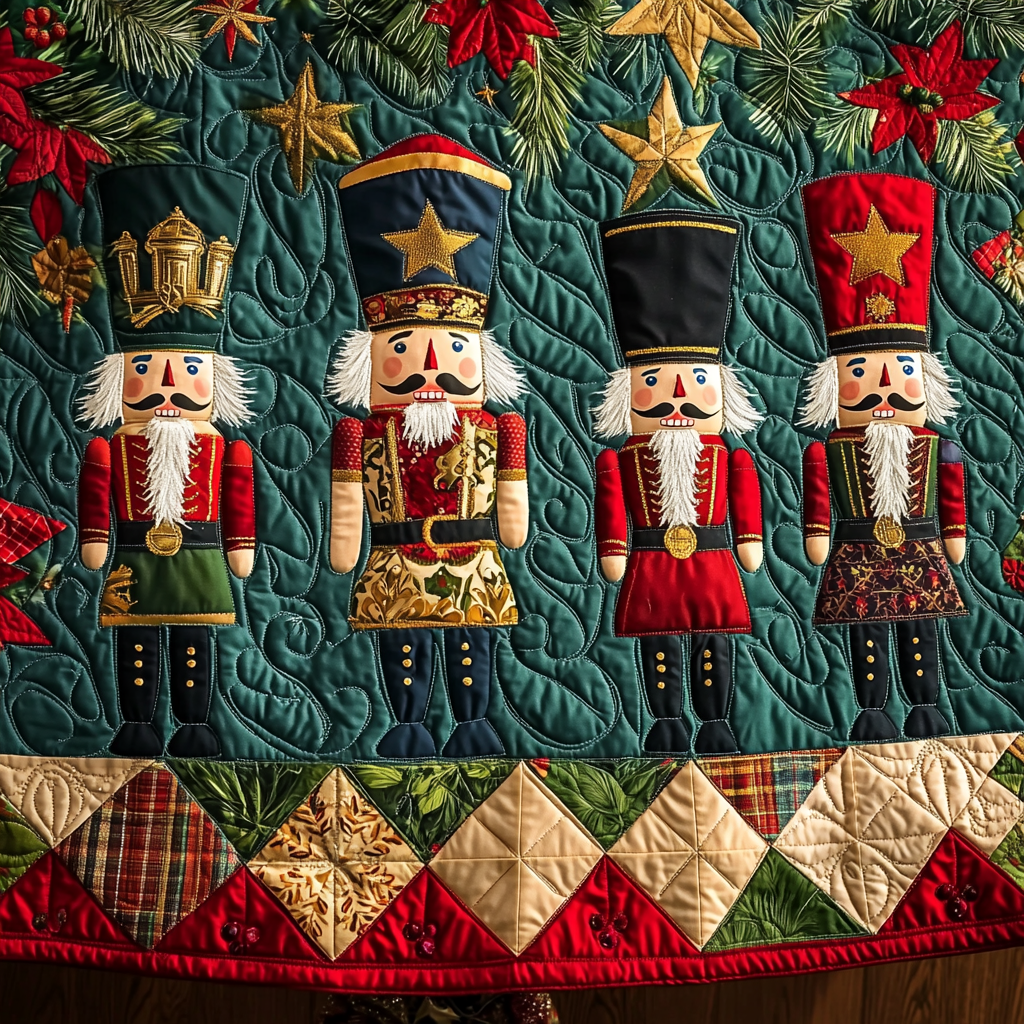 Nutcracker Suite Quilted Christmas Tree Skirt VTQ-Myprintsy