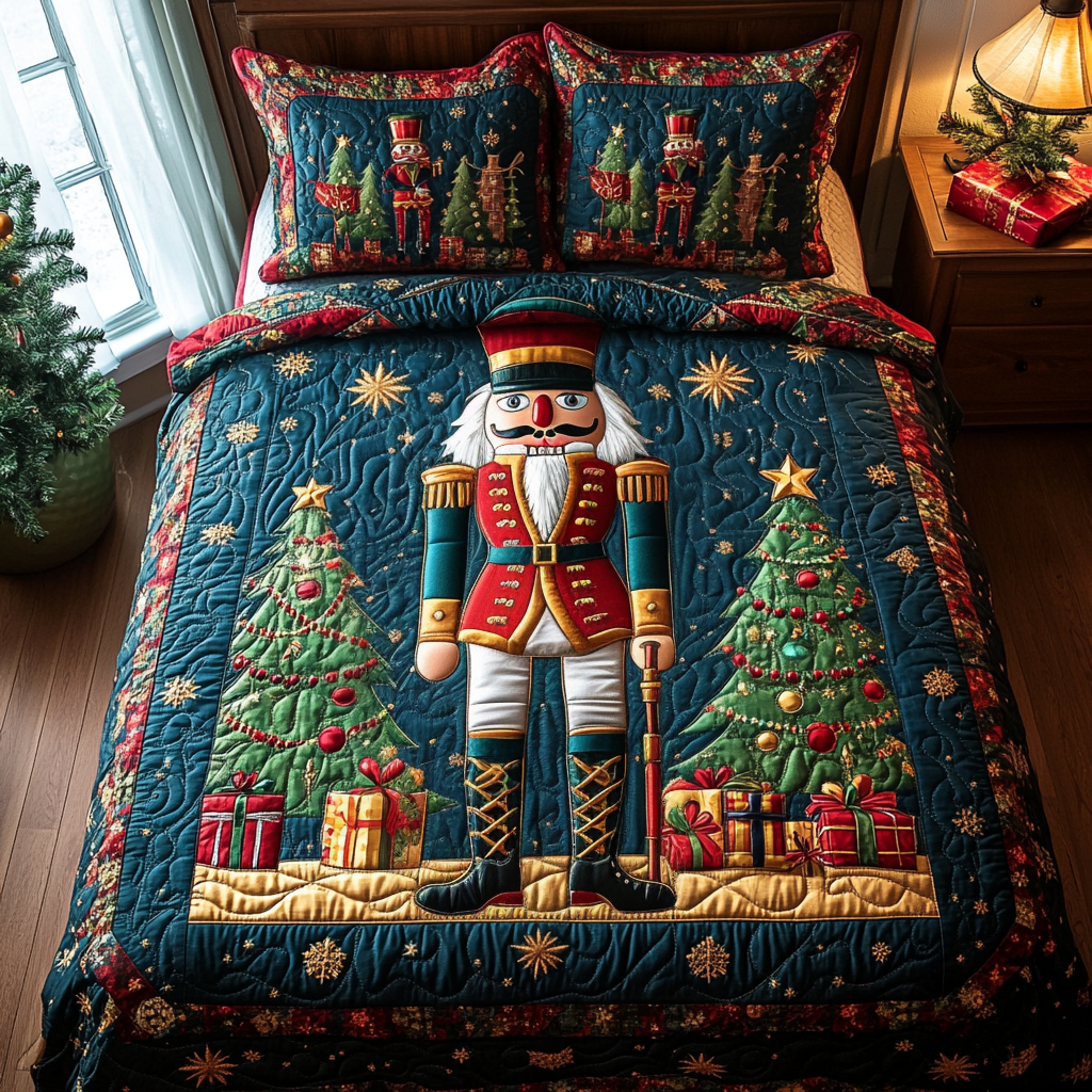 Nutcracker Wonderland -Piece Quilted Bedding Set VTQ-Myprintsy