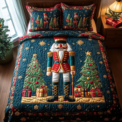 Nutcracker Wonderland -Piece Quilted Bedding Set VTQ-Myprintsy