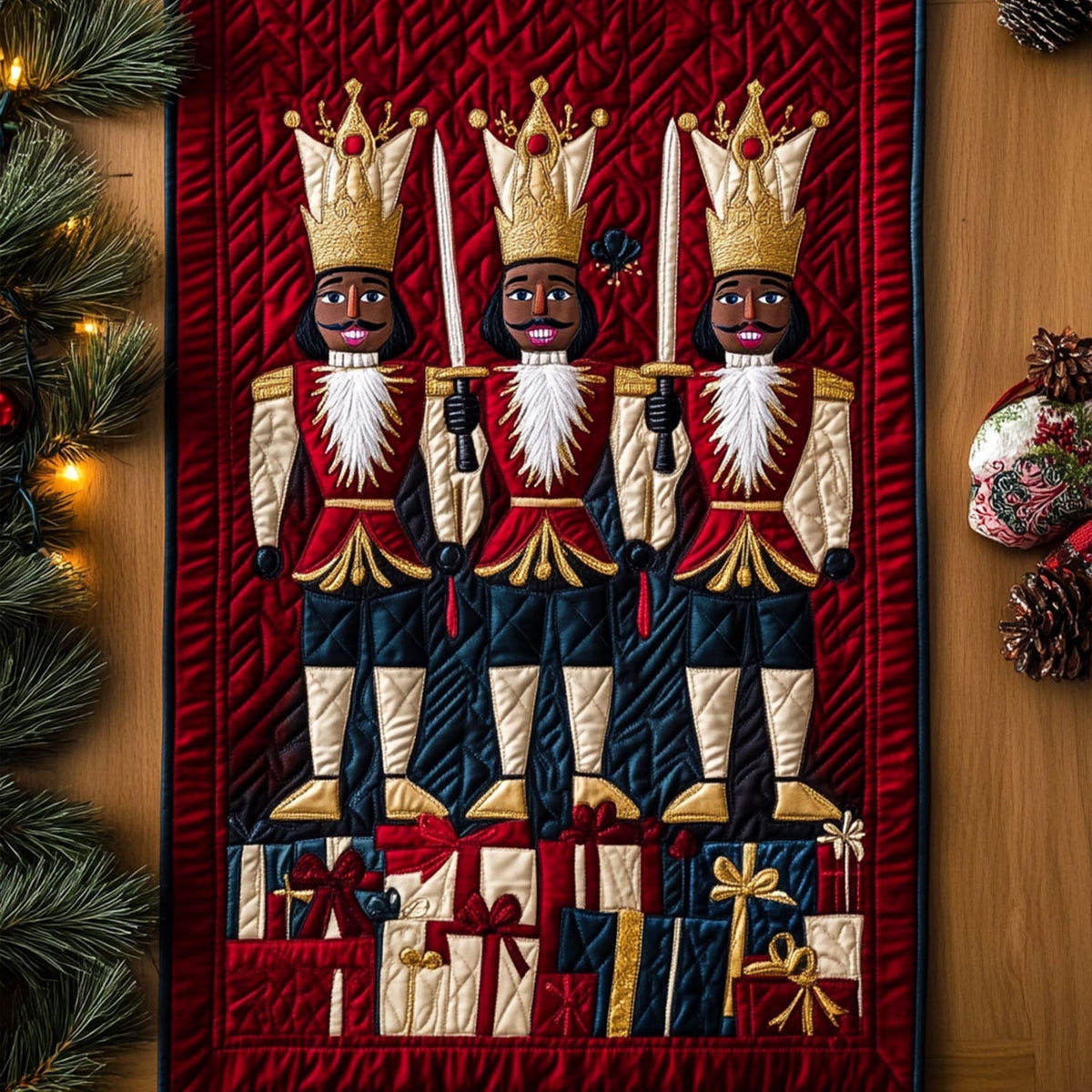 Nutcrackers Grand Waltz Quilted Table Runner VTQ-Myprintsy