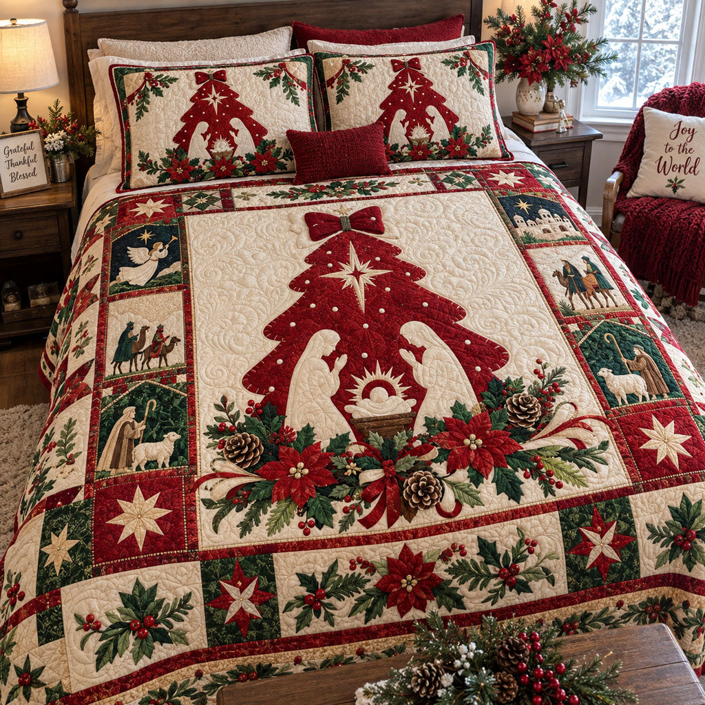 O Holy Night -Piece Quilted Bedding Set VTQ-Myprintsy