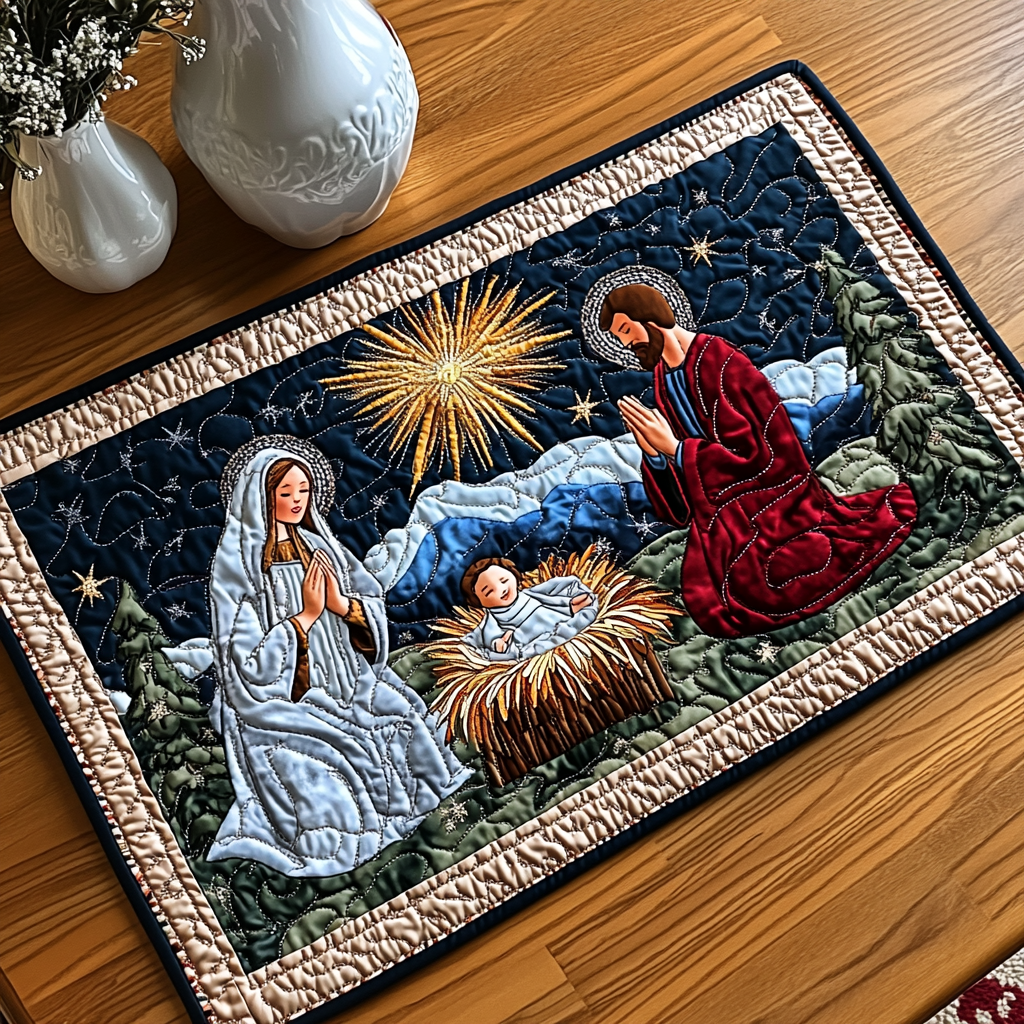 O Holy Night Reflections Quilted Place Mat VTQ-Myprintsy