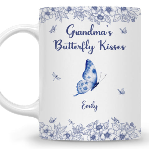 Grandma Butterfly Kisses - Personalized Coffee Mug