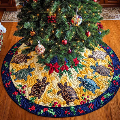 Ocean Harmony Christmas Quilted Tree Skirt VTQ-Myprintsy