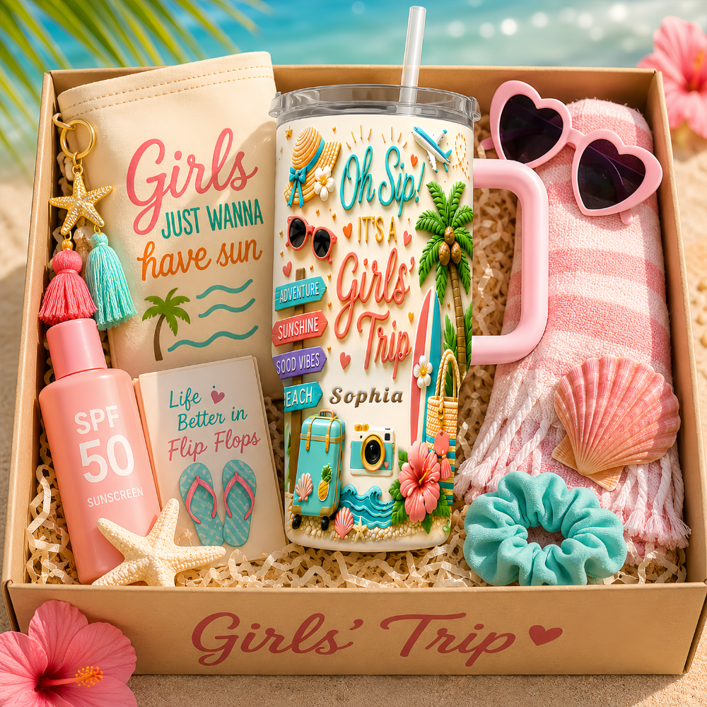 Oh Sip! It's a Girls' Trip - Personalized 40oz Travelling Tumbler with Straw - Girls Trip Gifts (Copy)-Myprintsy