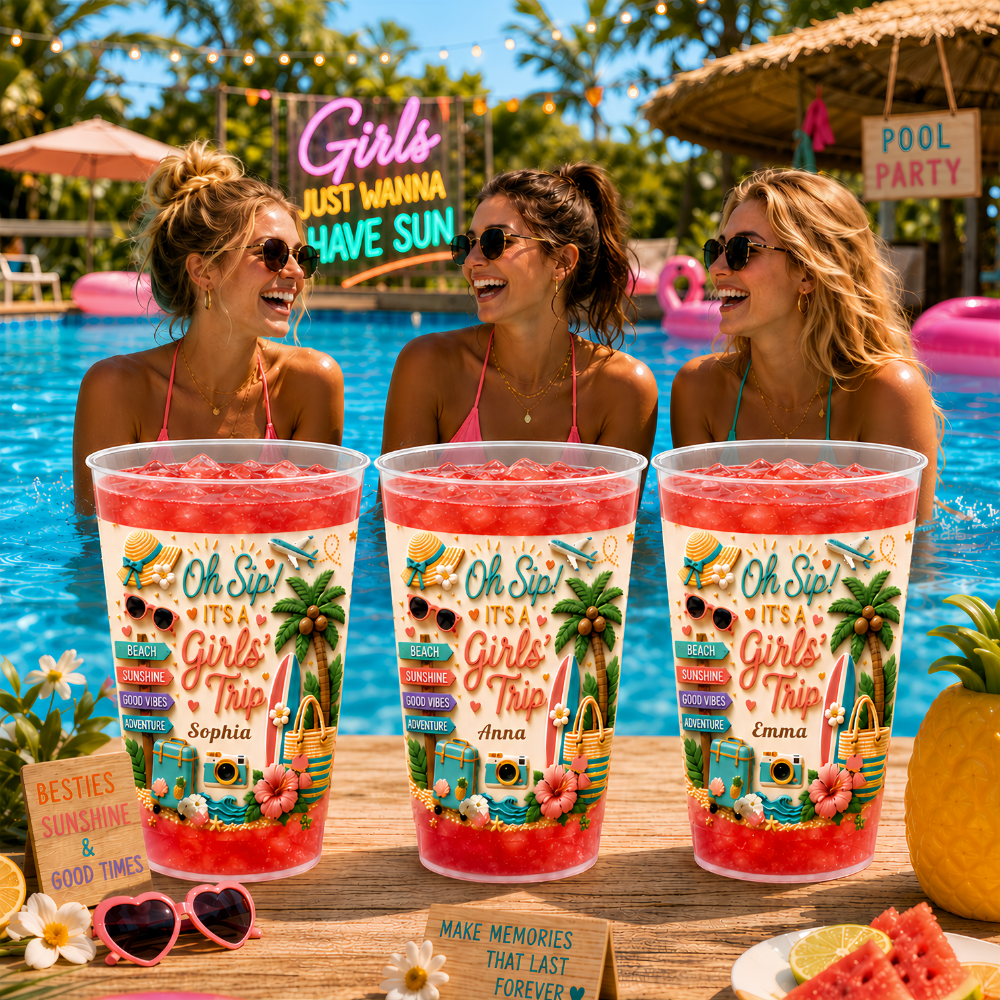 Oh Sip! It's a Girls' Trip - Personalized Girls' Trip Cup - Gifts For Girls Trip-Myprintsy