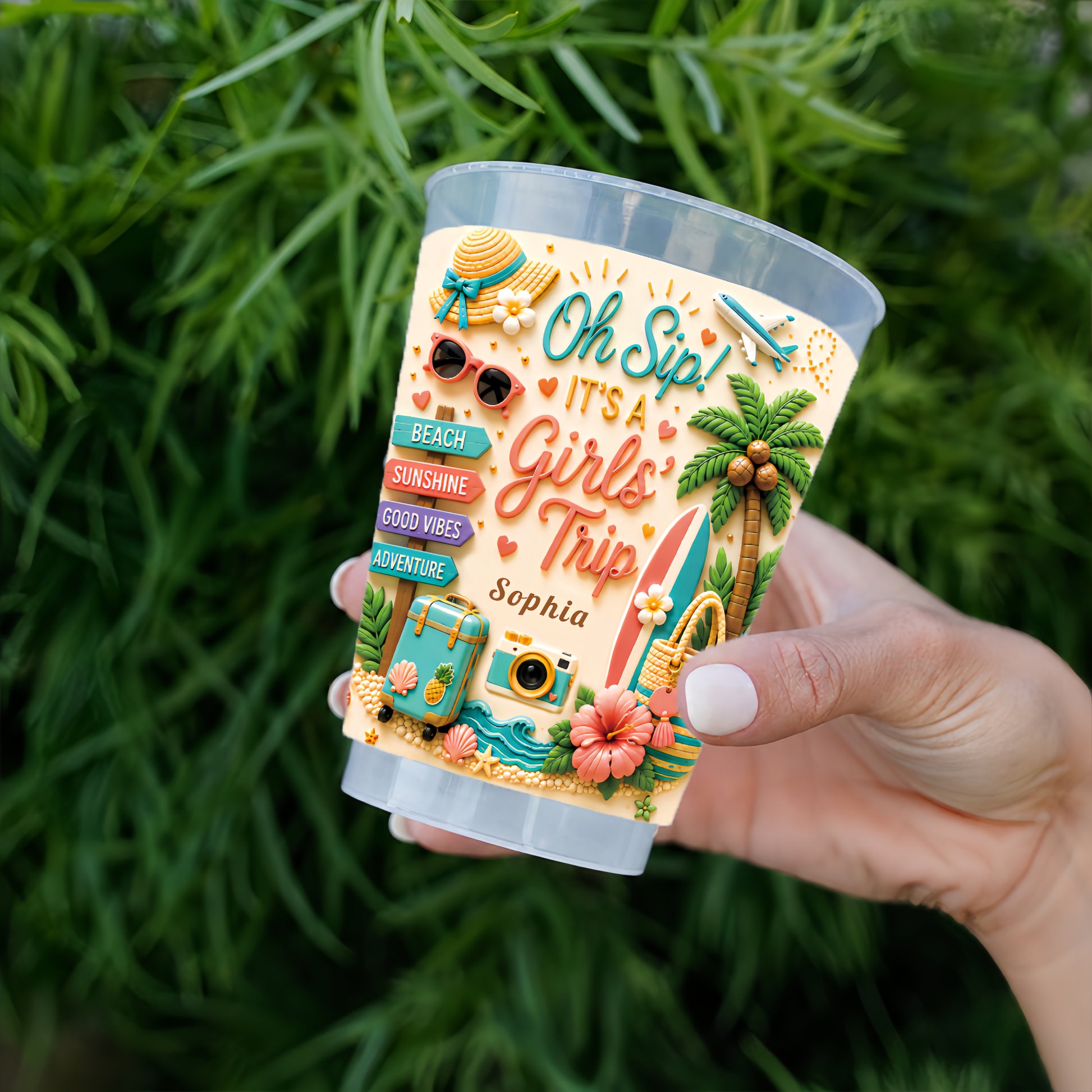 Oh Sip! It's a Girls' Trip - Personalized Girls' Trip Cup - Gifts For Girls Trip-Myprintsy