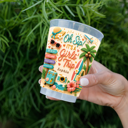 Oh Sip! It's a Girls' Trip - Personalized Girls' Trip Cup - Gifts For Girls Trip-Myprintsy