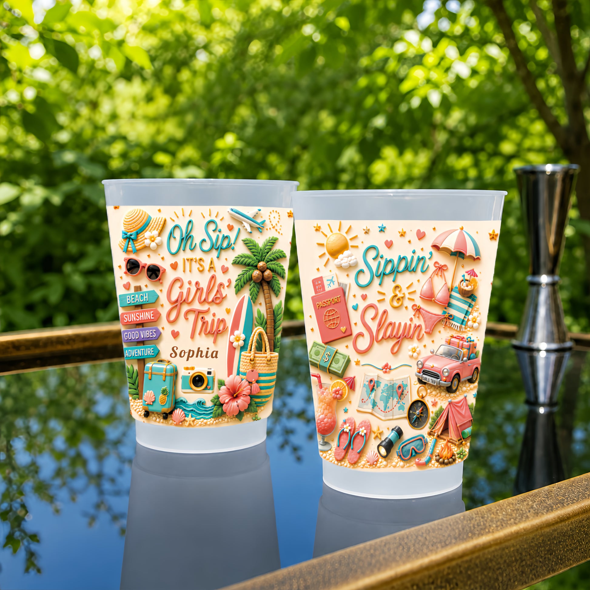 Oh Sip! It's a Girls' Trip - Personalized Girls' Trip Cup - Gifts For Girls Trip-Myprintsy