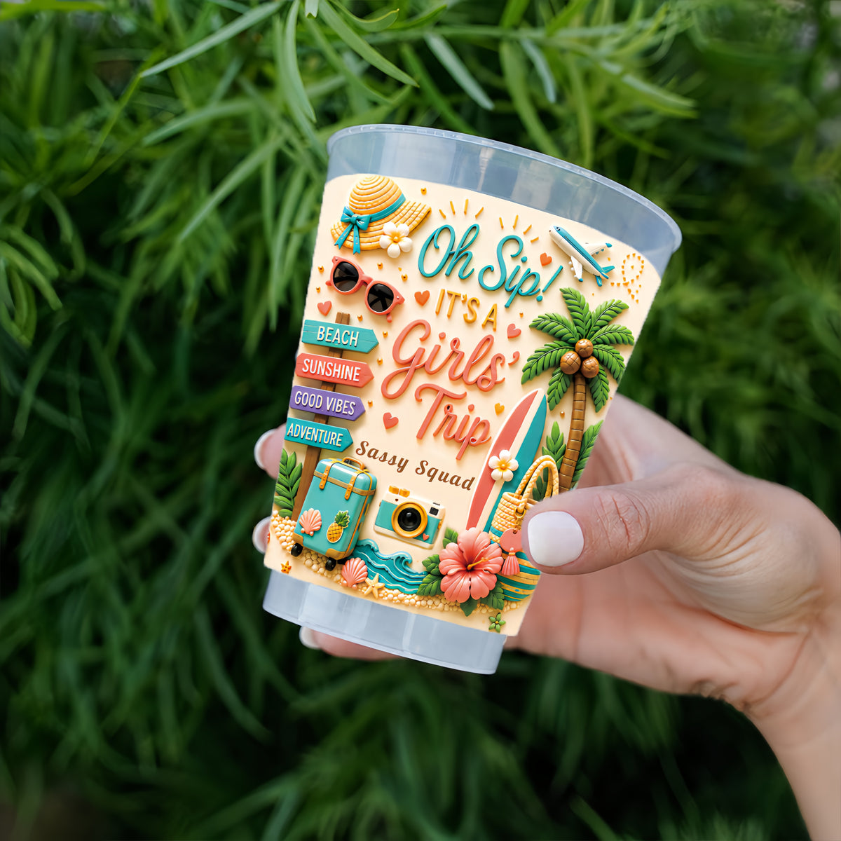 Oh Sip! It's a Girls' Trip - Personalized Girls' Trip Cup - Gifts For Girls Trip-Myprintsy