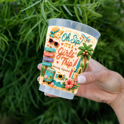 Oh Sip! It's a Girls' Trip - Personalized Girls' Trip Cup - Gifts For Girls Trip-Myprintsy