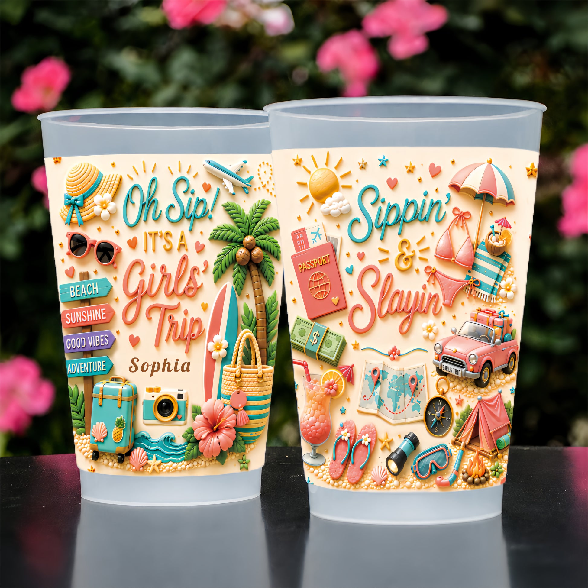 Oh Sip! It's a Girls' Trip - Personalized Girls' Trip Cup - Gifts For Girls Trip-Myprintsy
