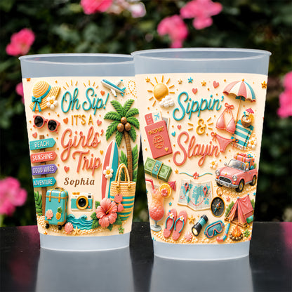Oh Sip! It's a Girls' Trip - Personalized Girls' Trip Cup - Gifts For Girls Trip-Myprintsy