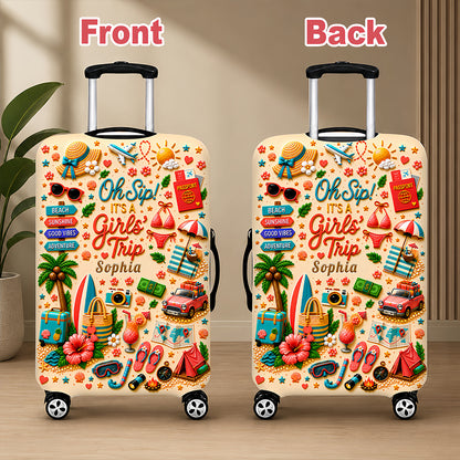 Oh Sip! It's a Girls' Trip - Personalized Girls' Trip Luggage Cover - Gifts For Girls Trip-Myprintsy