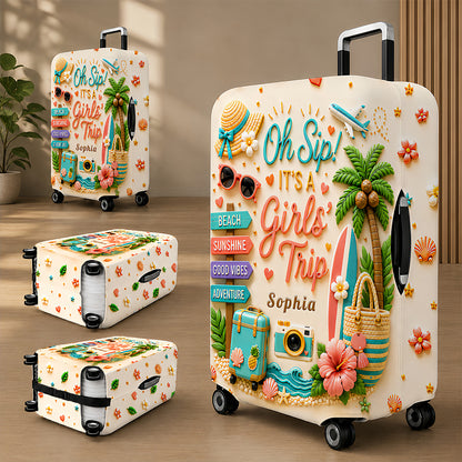 Oh Sip! It's a Girls' Trip - Personalized Girls' Trip Luggage Cover - Girls Trip Gifts-Myprintsy