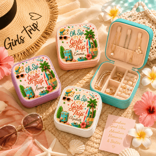 Oh Sip! It's a Girls' Trip - Personalized Jewelry Box - Girls Trip Gifts-Myprintsy
