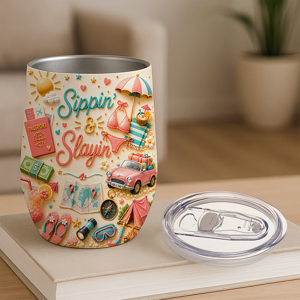 Oh Sip! It's a Girls' Trip - Personalized Wine Tumbler-Myprintsy