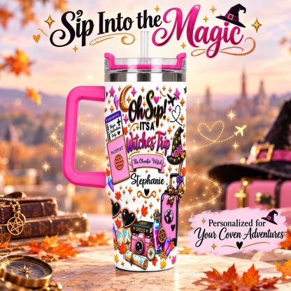 Oh Sip! It's a Witches' Trip - Personalized Witch Sister 40oz Tumbler With Straw-Myprintsy