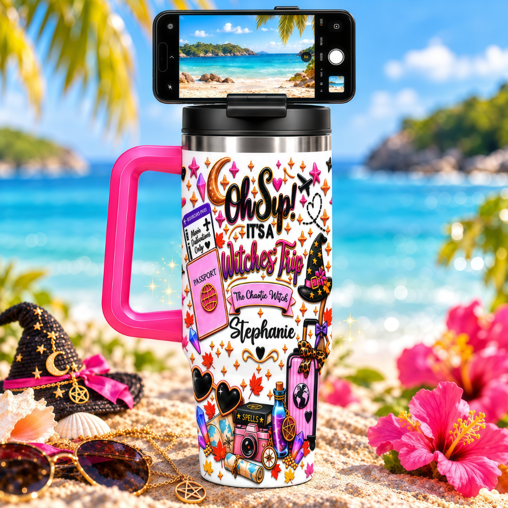 Oh Sip! It's a Witches' Trip - Personalized Witch Sister 40oz Tumbler With Straw-Myprintsy