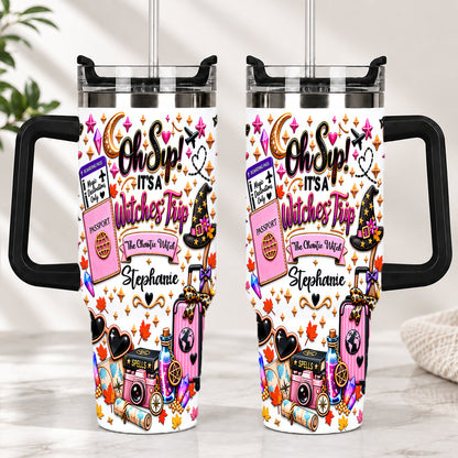 Oh Sip! It's a Witches' Trip - Personalized Witch Sister 40oz Tumbler With Straw-Myprintsy