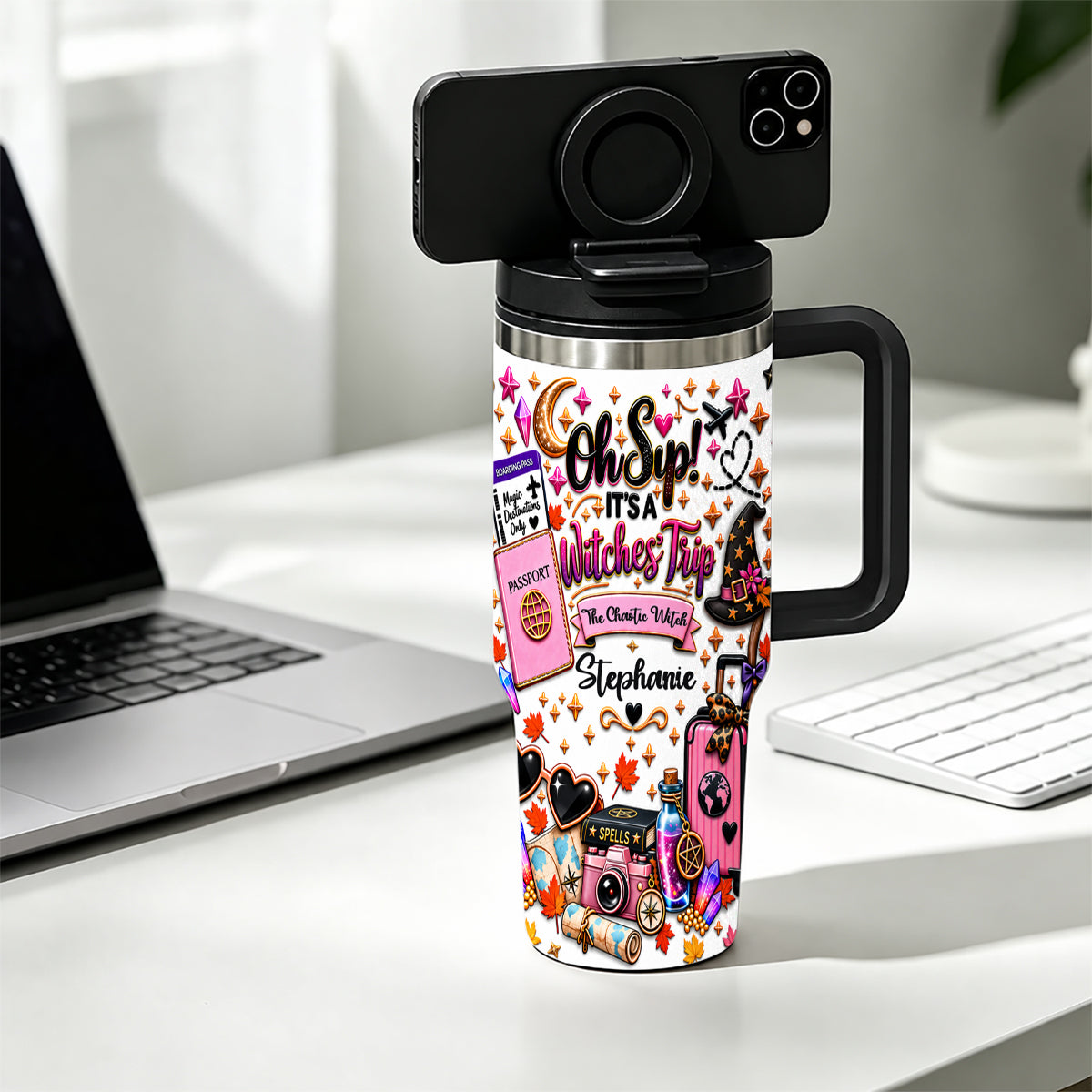 Oh Sip! It's a Witches' Trip - Personalized Witch Sister 40oz Tumbler With Straw-Myprintsy