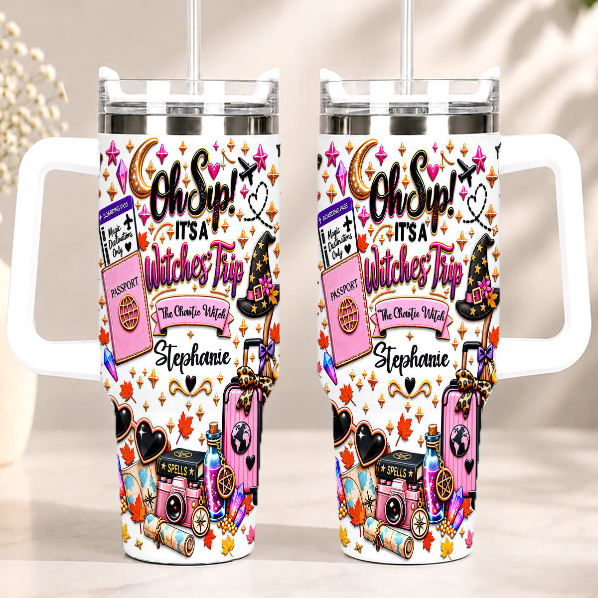 Oh Sip! It's a Witches' Trip - Personalized Witch Sister 40oz Tumbler With Straw-Myprintsy