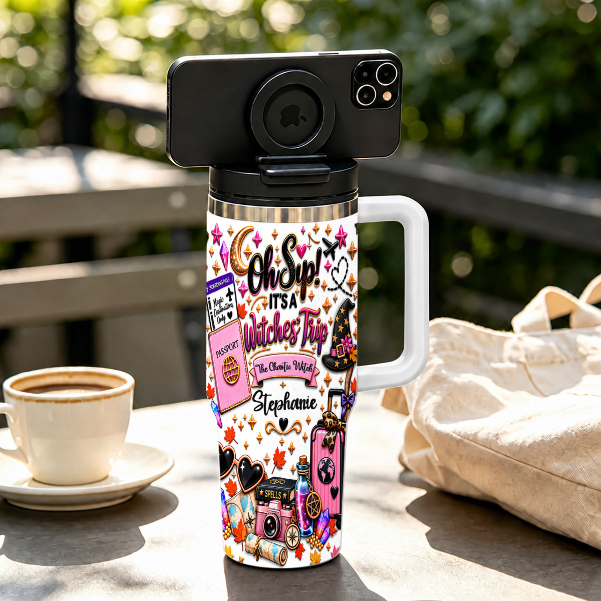 Oh Sip! It's a Witches' Trip - Personalized Witch Sister 40oz Tumbler With Straw-Myprintsy