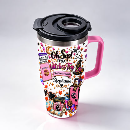 Oh Sip! It's a Witches' Trip - Personalized Witch Sister 40oz Tumbler With Straw-Myprintsy