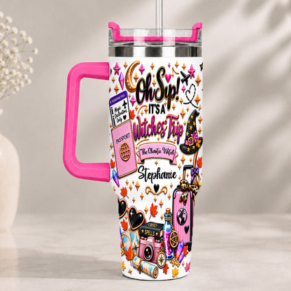 Oh Sip! It's a Witches' Trip - Personalized Witch Sister 40oz Tumbler With Straw-Myprintsy