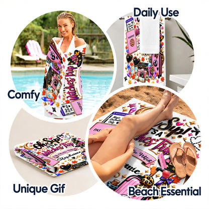 Oh Sip! It's a Witches' Trip - Personalized Witch Sister Beach Towel-Myprintsy