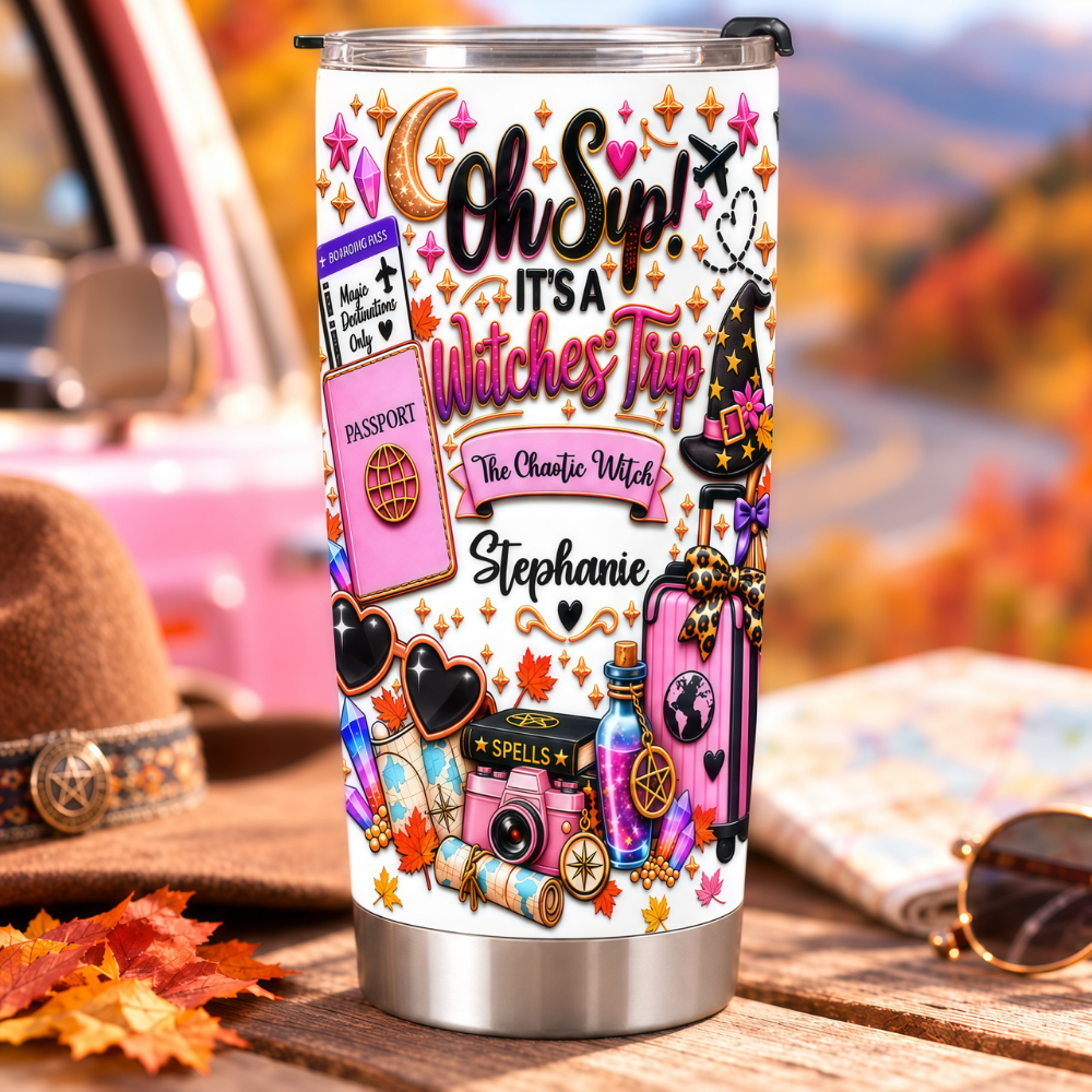 Oh Sip! It's a Witches' Trip - Personalized Witch Sister Tumbler Cup-Myprintsy
