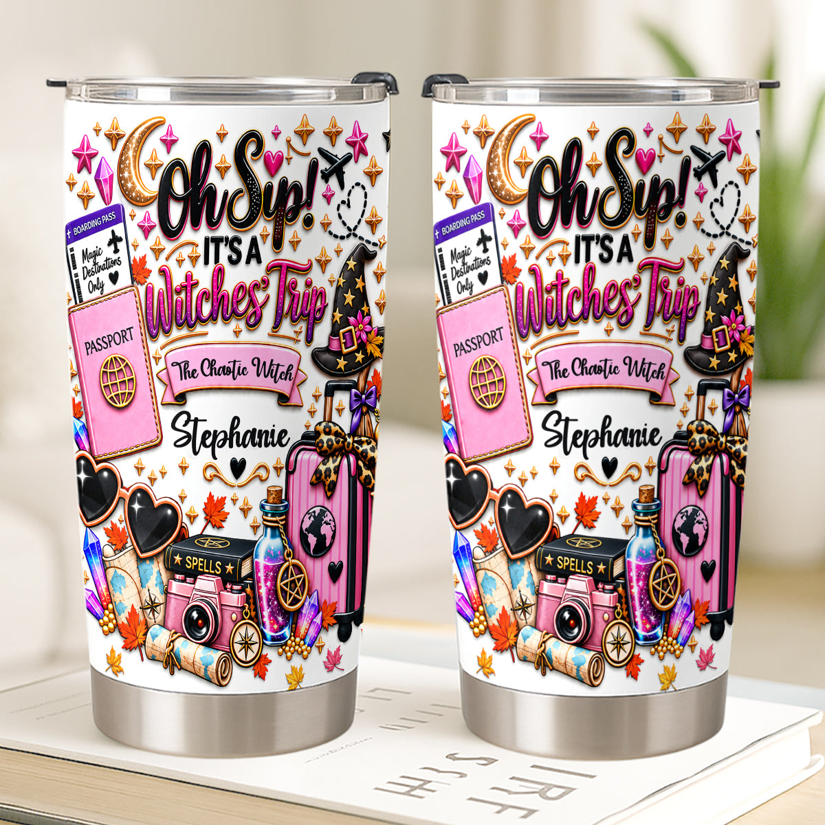 Oh Sip! It's a Witches' Trip - Personalized Witch Sister Tumbler Cup-Myprintsy