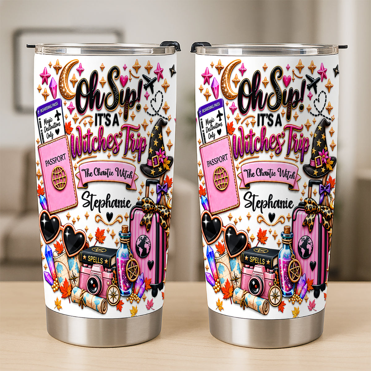Oh Sip! It's a Witches' Trip - Personalized Witch Sister Tumbler Cup-Myprintsy