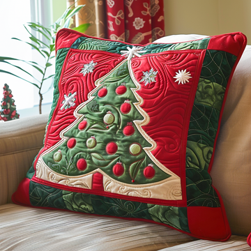 Ornamented Evergreen Quilted Pillow Case VTQ-Myprintsy