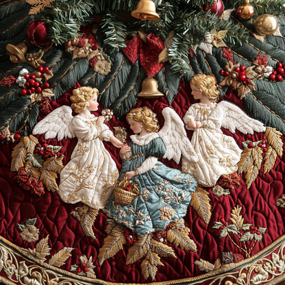 Ornaments of Heaven Christmas Quilted Tree Skirt VTQ-Myprintsy