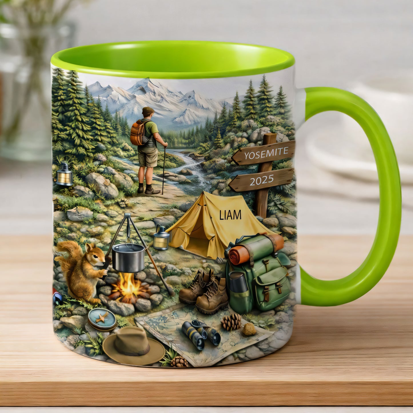 Outdoor Adventure - Gift for Hikers & Camping Lovers - Personalized Accent Mug-Myprintsy