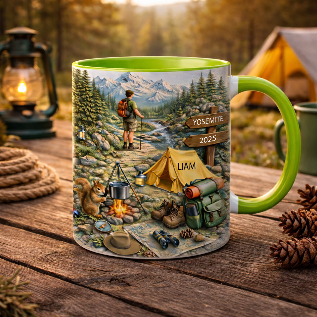 Outdoor Adventure - Gift for Hikers & Camping Lovers - Personalized Accent Mug-Myprintsy