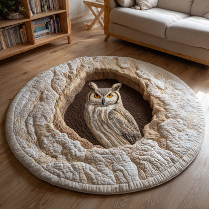 Owl Burrow Quilted Round Mat VTQ-Myprintsy
