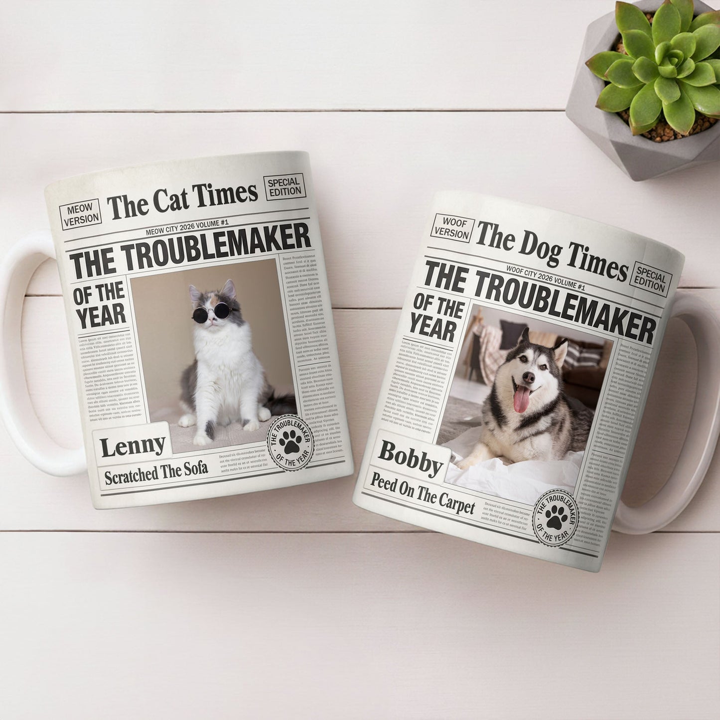 The Troublemaker Of The Year - Personalized Pet Coffee Mug - Gift For Pet Lovers