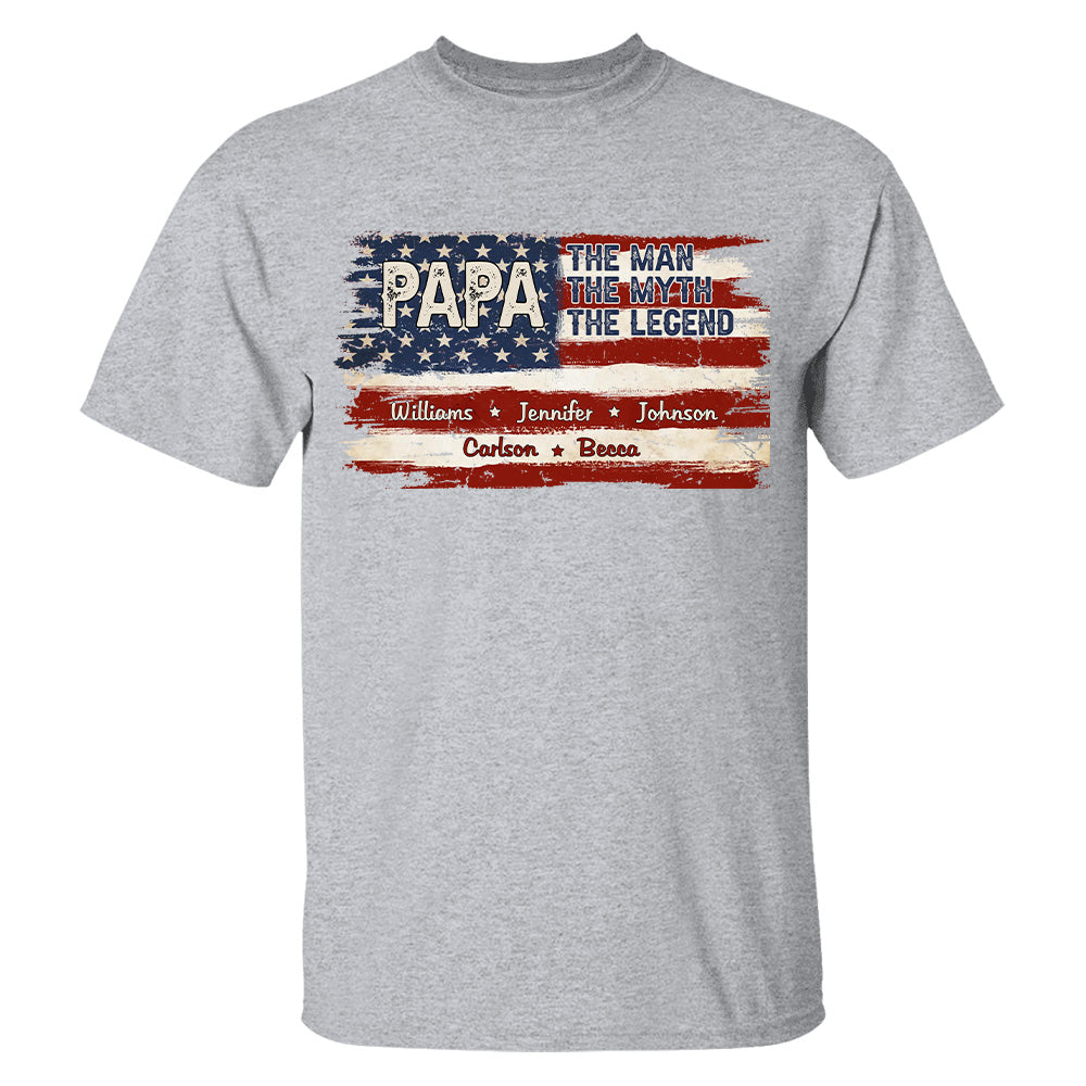 Papa - The Man, The Myth, The Legend - 2D Unisex T-shirt-Myprintsy