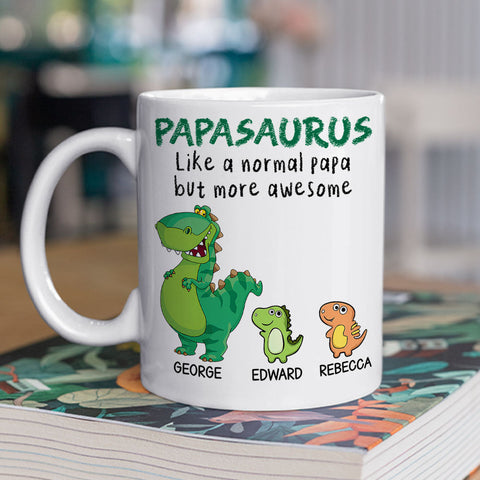 Papasaurus Is Awesome - Personalized Coffee Mug-Myprintsy