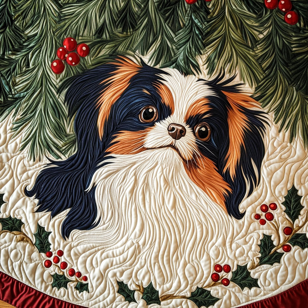 Papillon Woodland Wonder Quilted Christmas Tree Skirt-Myprintsy