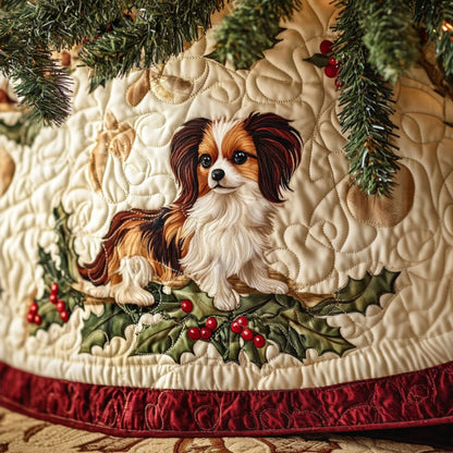 Papillon in the Park Quilted Christmas Tree Skirt-Myprintsy