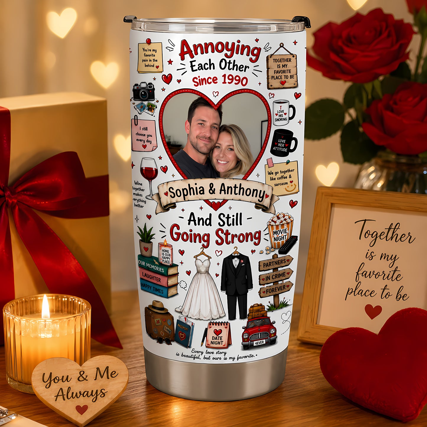 Partners In Crime - Personalized Tumbler Cup - Gift For Couple-Myprintsy