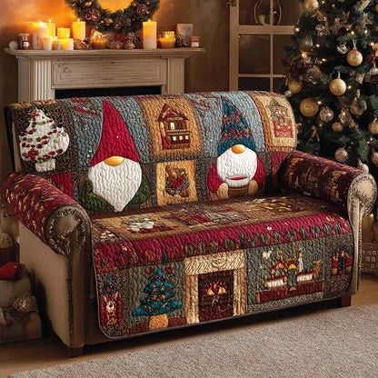 Patchwork Holiday Scene Quilted Sofa Cover VTQ-Myprintsy