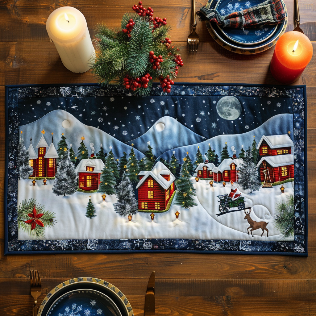Peaceful Town Quilted Table Runner VTQ-Myprintsy