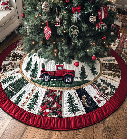 Peppermint Patch Quilted Christmas Tree Skirt-Myprintsy